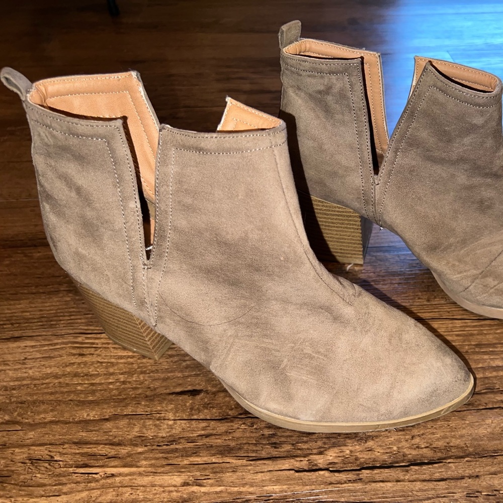 Tan Suede Booties